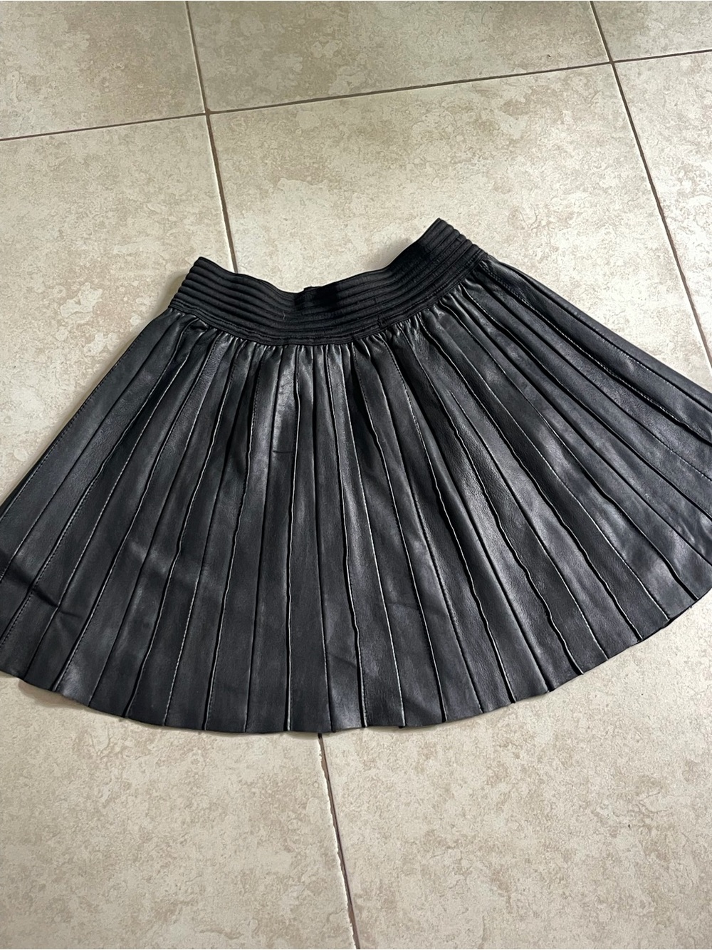 Zara Woman Black Leather Mini Skirt